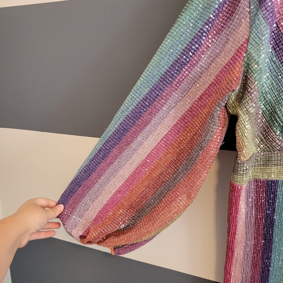 Rare Eva Mendes Cher Sequin Sheath Dress "Over the Rainbow" Women's Size XL - Picture 4 of 16